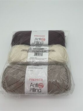 Lot of 3 Skeins Premier Everday Worsted Yarn for Annie’s Kit Club